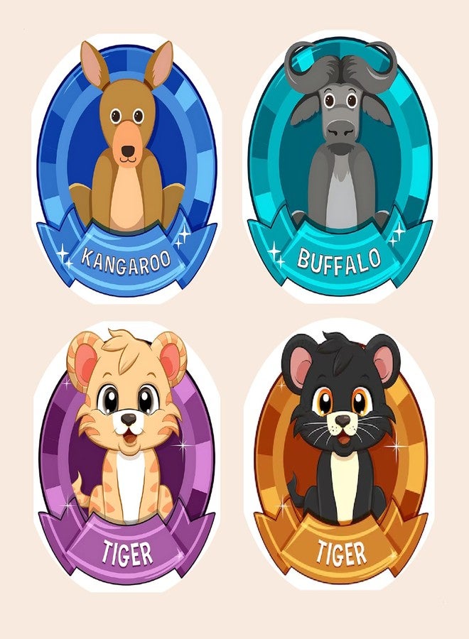 SLGIFT Vinyl Cute Animal Theme Sticker, Self-Adhesive Vinyl Stickers, 40 Pieces, 2 x 2 Inches Round Sticker, 4 Unique Designs, R143 - Image 2